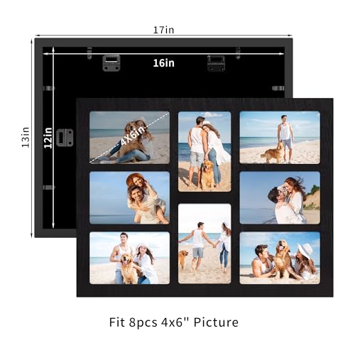 4x6 Collage Picture Frame Set of 2 (Rustic Black / 13x17in (2Pack))