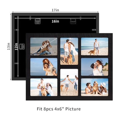 4x6 Collage Picture Frame Set of 2 (Rustic Black / 13x17in (2Pack))