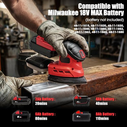 Brushless Detail Sander Compatible with Milwaukee 18V Battery