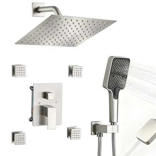 10 Inch Rain Shower Faucet Set with Body Jets
