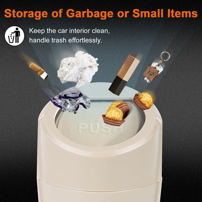 Car Trash Can (Beige / Round)