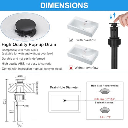 Matte Black Bathroom Faucets with 4 Mode Pull Down Sprayer