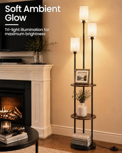 71" Floor Lamp with Shelves