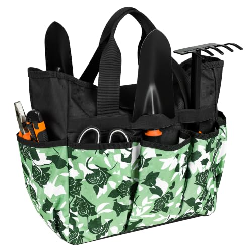 Portable Gardening Tool Tote Bag Organizer with 16 Pockets