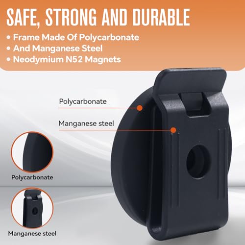 Portable Magnetic Tool Holder Heavy Duty Clip On Belt Holster and Pocket Clip for Screws Nails Hammer Wrench Pliers Drill Bits Sockets and Hardware Accessories