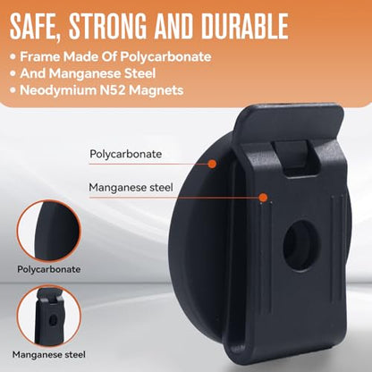 Portable Magnetic Tool Holder Heavy Duty Clip On Belt Holster and Pocket Clip for Screws Nails Hammer Wrench Pliers Drill Bits Sockets and Hardware Accessories