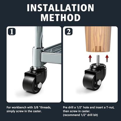 Threaded Stem Heavy Duty Casters Set of 4