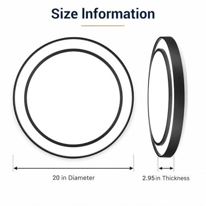 20 Inch LED Flush Mount Ceiling Light 2 Pack (Black / 20Inch-2pack)