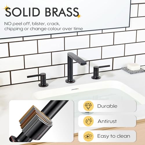 8 Inch Faucets for Bathroom Sink 3 Holes (Oil Rubbed Bronze / 1.2 GPM)