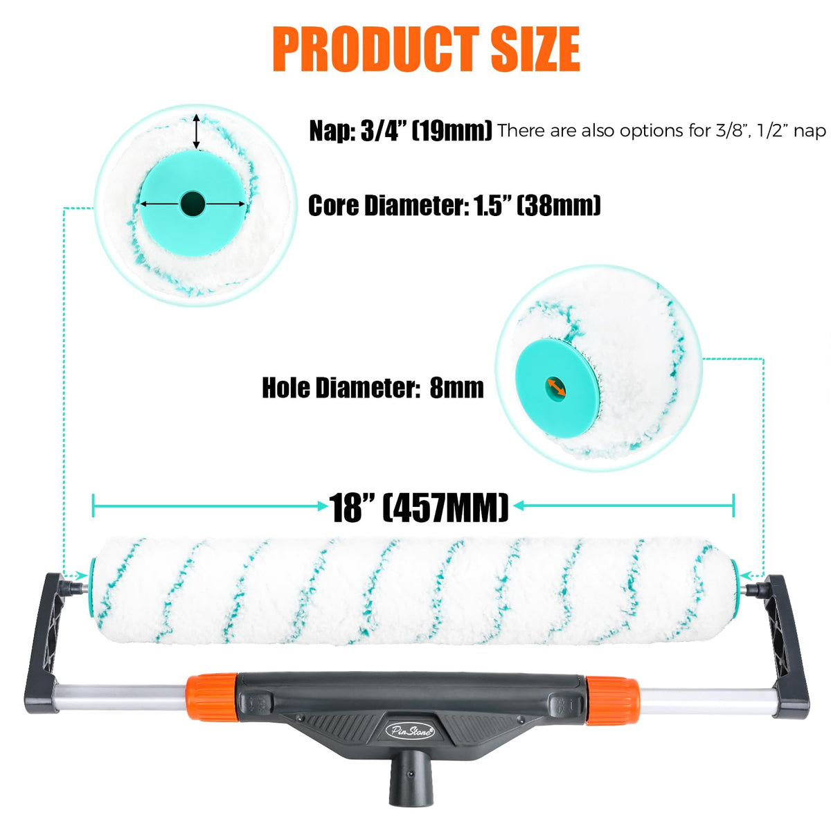 18 Inch Microfiber Paint Roller Covers (3/4" Nap)