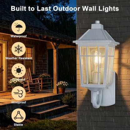 15" White Exterior Wall Lantern (11-WT)