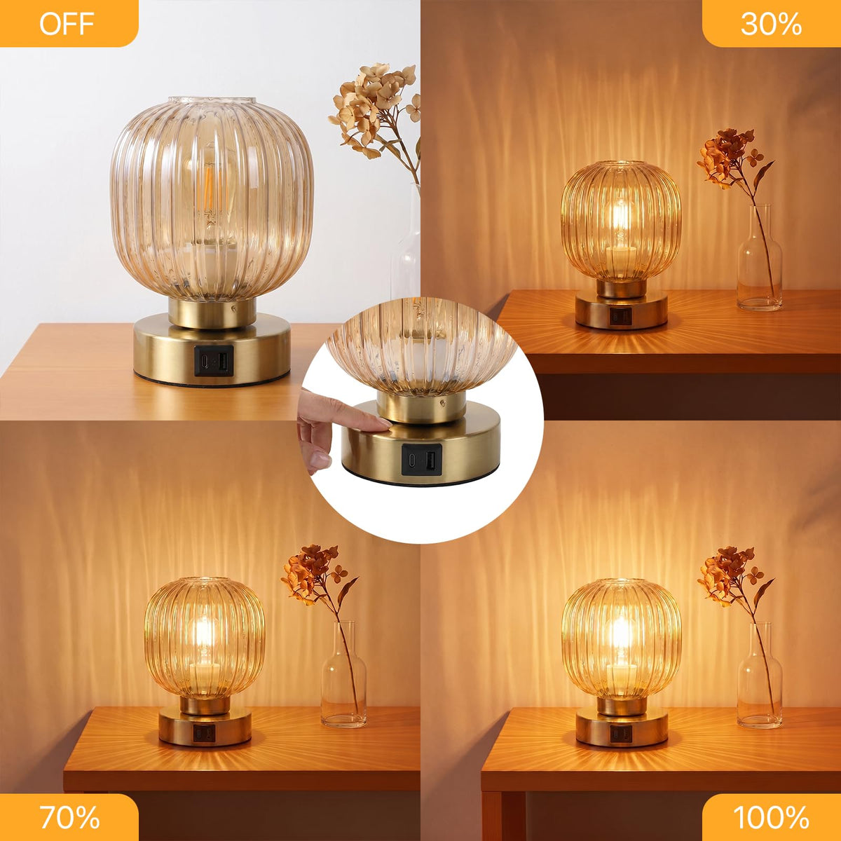 Touch Table Lamp Set of 2 (Gold_2pack)