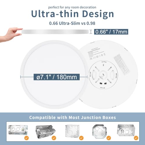 Black 11.4 Inch 4PK LED Flush Mount Ceiling Light