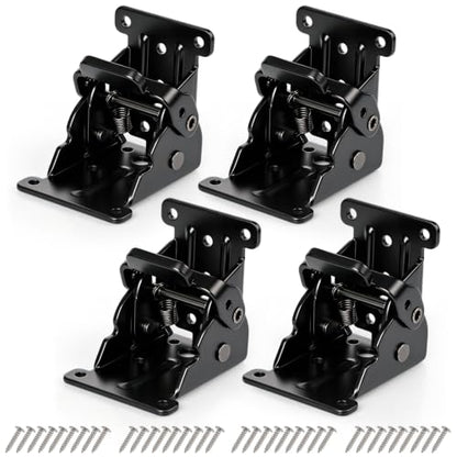 4 Pcs Heavy Duty Folding Brackets (Black)