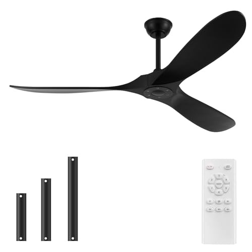 52 60'' Solid Wood Blades Ceiling Fan without Light