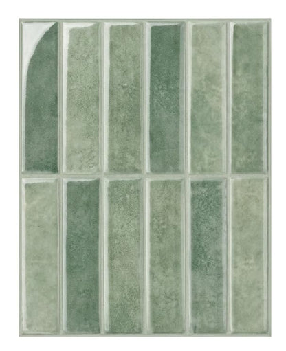 10 Sheet Peel and Stick Backsplash Stick on Tile (Sage Green)