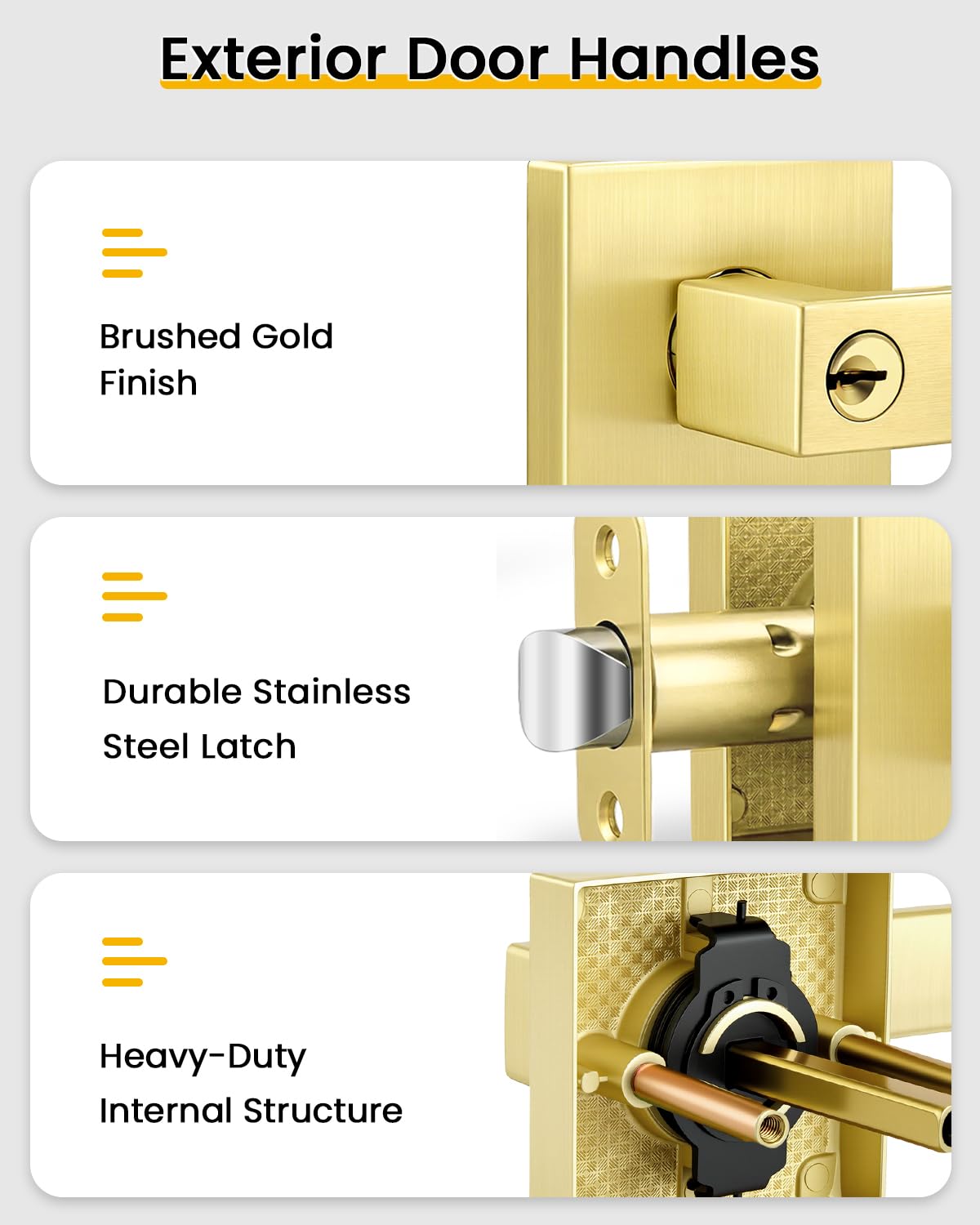 Exterior Door Lock Set with Single Cylinder Deadbolt