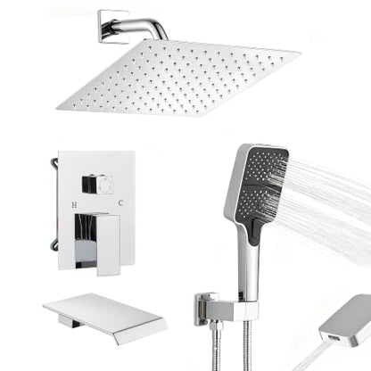 Wall Mount 3 Function Tub Shower Faucet Set