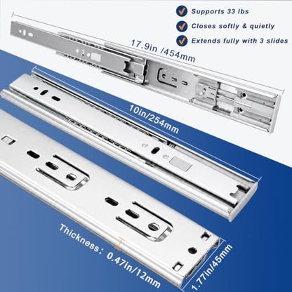 XX inch Soft Close Drawer Slides 6 Pairs