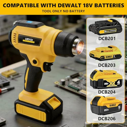 Cordless Heat Gun Compatible with Dewalt Battery