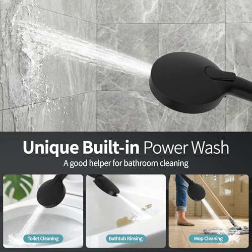 High Pressure Filtered Handheld Shower Head 9 Spray（1 filter） (1.8 Gallon Per Minute+1 Filter / Matte Black)