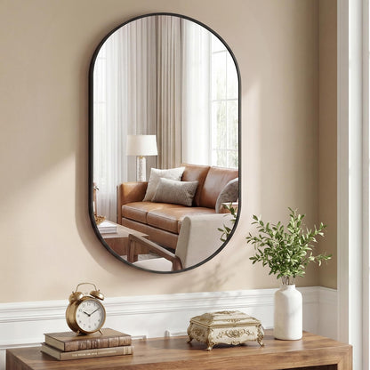 24" x 36" Oval Bathroom Mirror (Black / 24"L x 36"W / Oval)