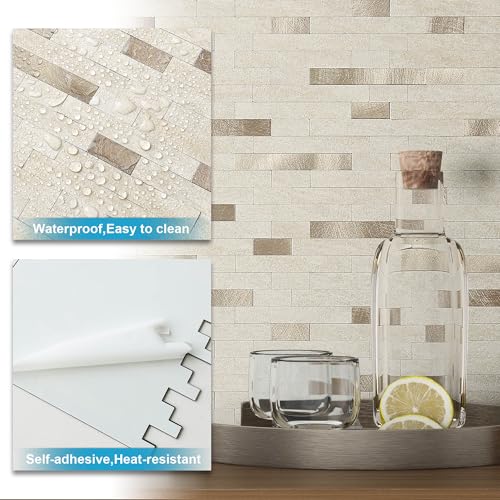 Marble Peel and Stick Backsplash Stick Tiles Subway