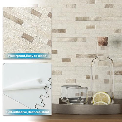 Marble Peel and Stick Backsplash Stick Tiles Subway