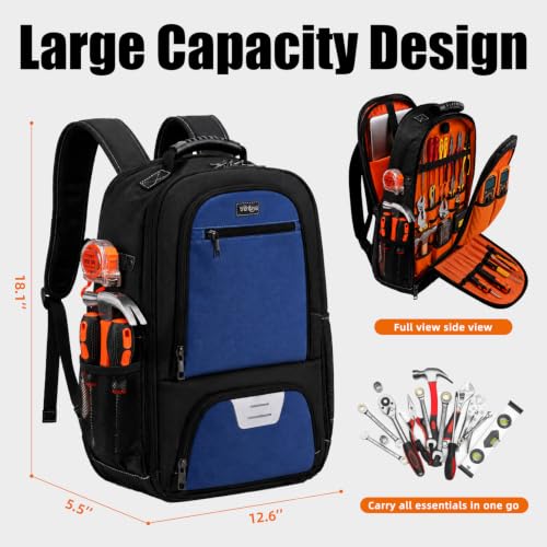 Tool Backpack for Men with Laptop Sleeve