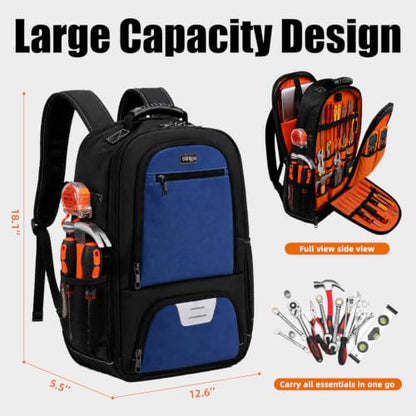 Tool Backpack for Men with Laptop Sleeve