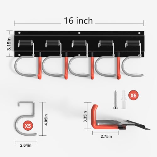 4 Pack 64 inch Heavy Duty Metal Garage Tool Organizer Wall Mount (64 inch 4 pack)
