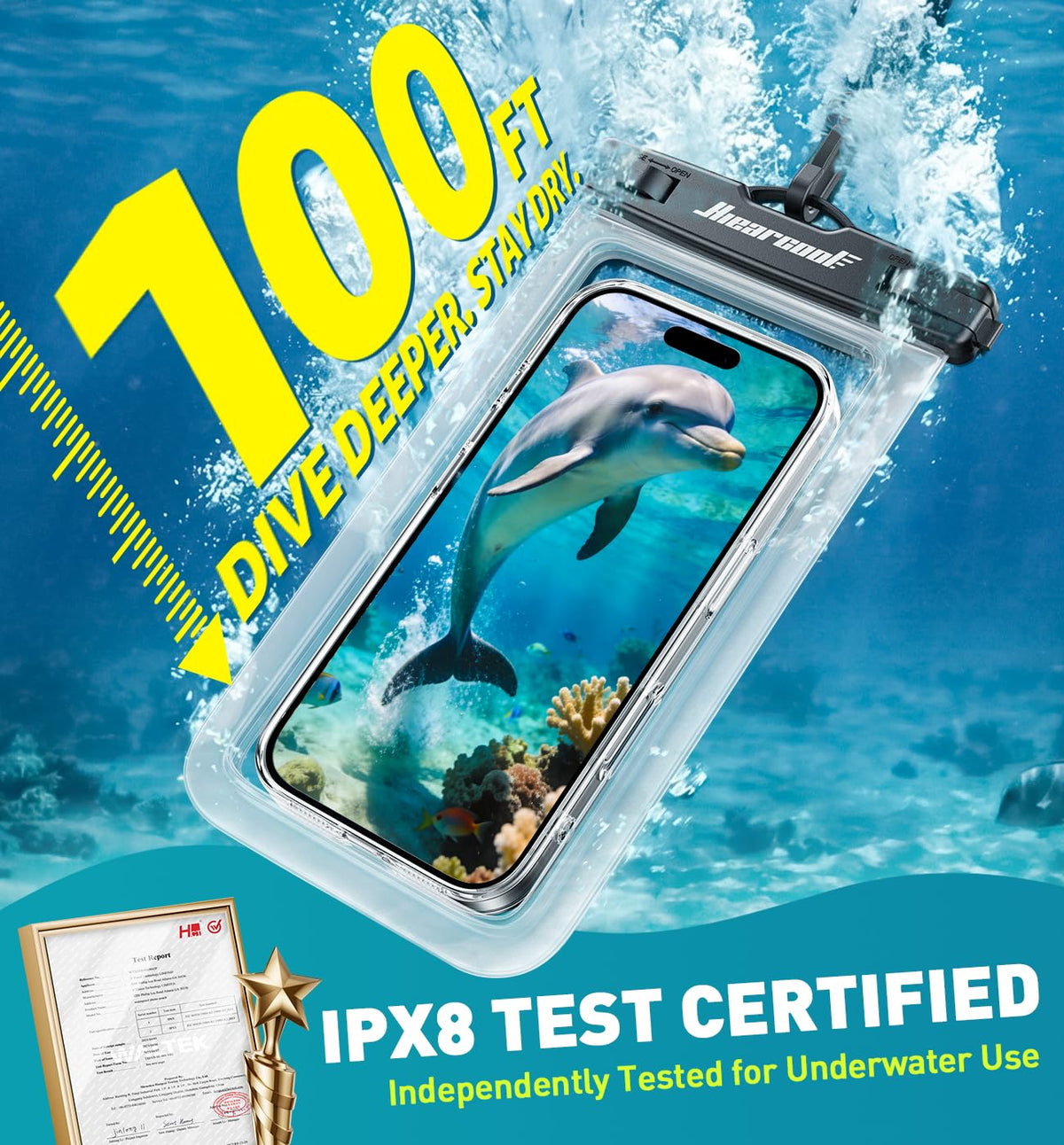 Waterproof Phone Pouch (2-Pack Clear & Mint Green)
