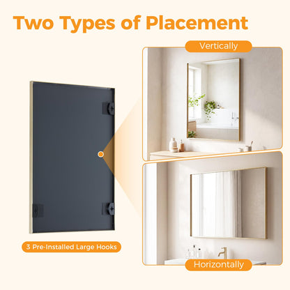 Bathroom Mirrors for Over Sink (Gold-rec Groove / 22"L x 30"W)
