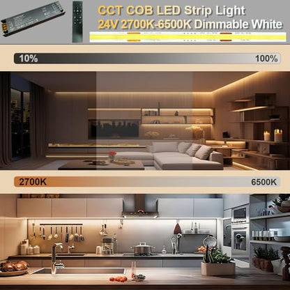 24V CCT COB LED Strip Lights Kit