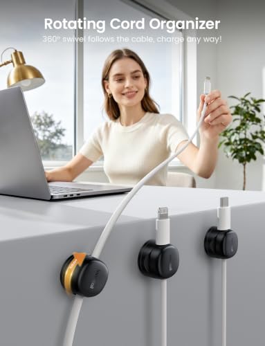 Rotating Cord Organizer Clips Cable Management