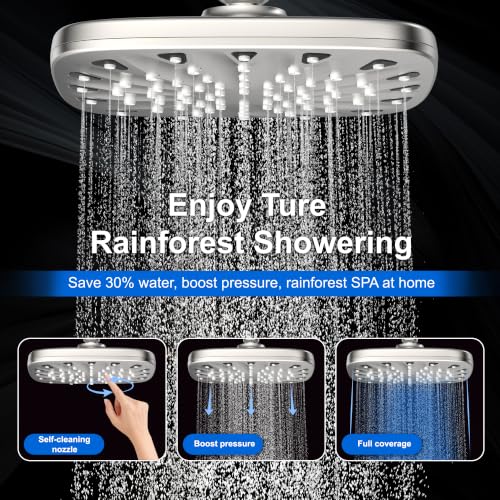 Dual Rainfall Shower Head with Handheld (Starlight)