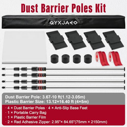Dust Barrier Poles System with Zipper Door for Construction