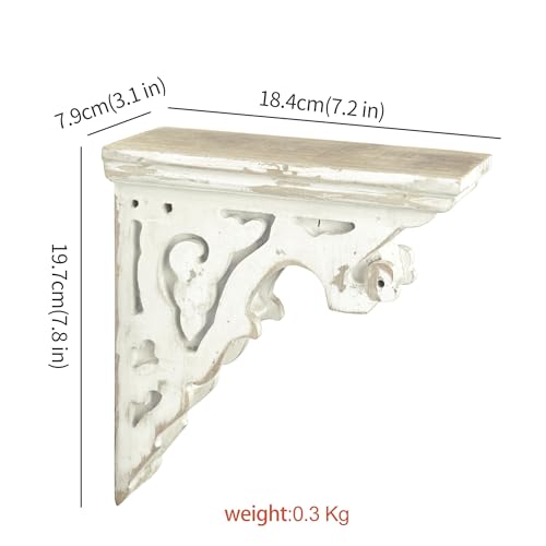Corbels for Shelves Wood Corbels Decorative Set of 2 (White)
