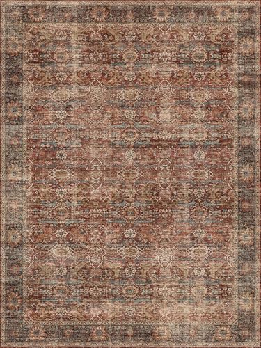 2x3 Entryway Rug Grey Washable Vintage Rugs for Entryway Kitchen Low Pile Non