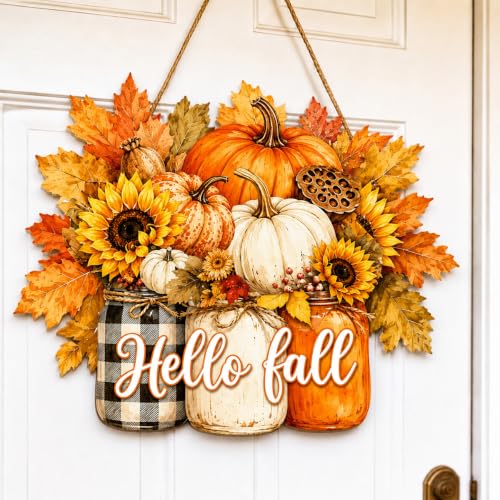 Fall Door Decor Wooden Welcome Sign