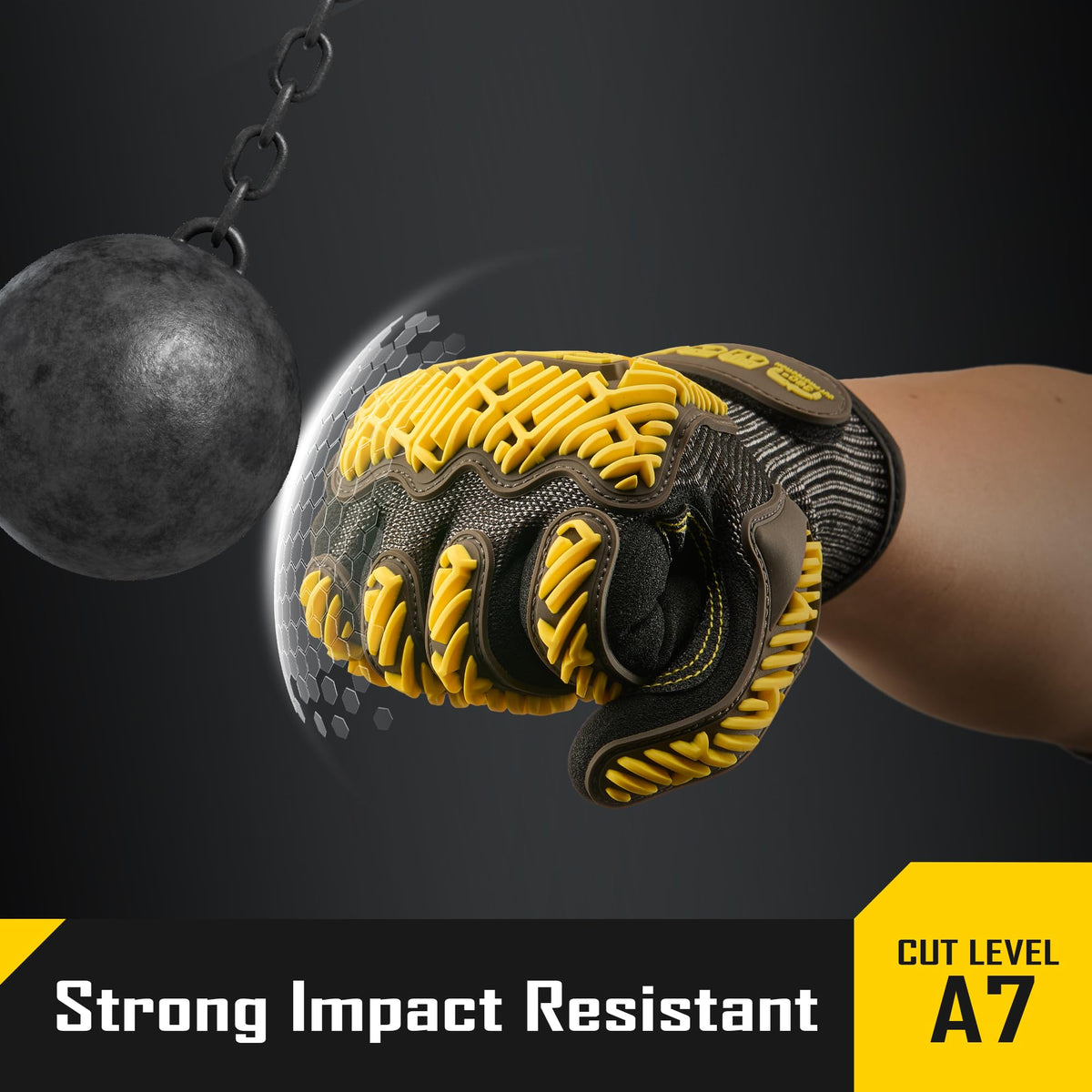 A7 Cut Resistant Work Gloves with TPR (Medium)