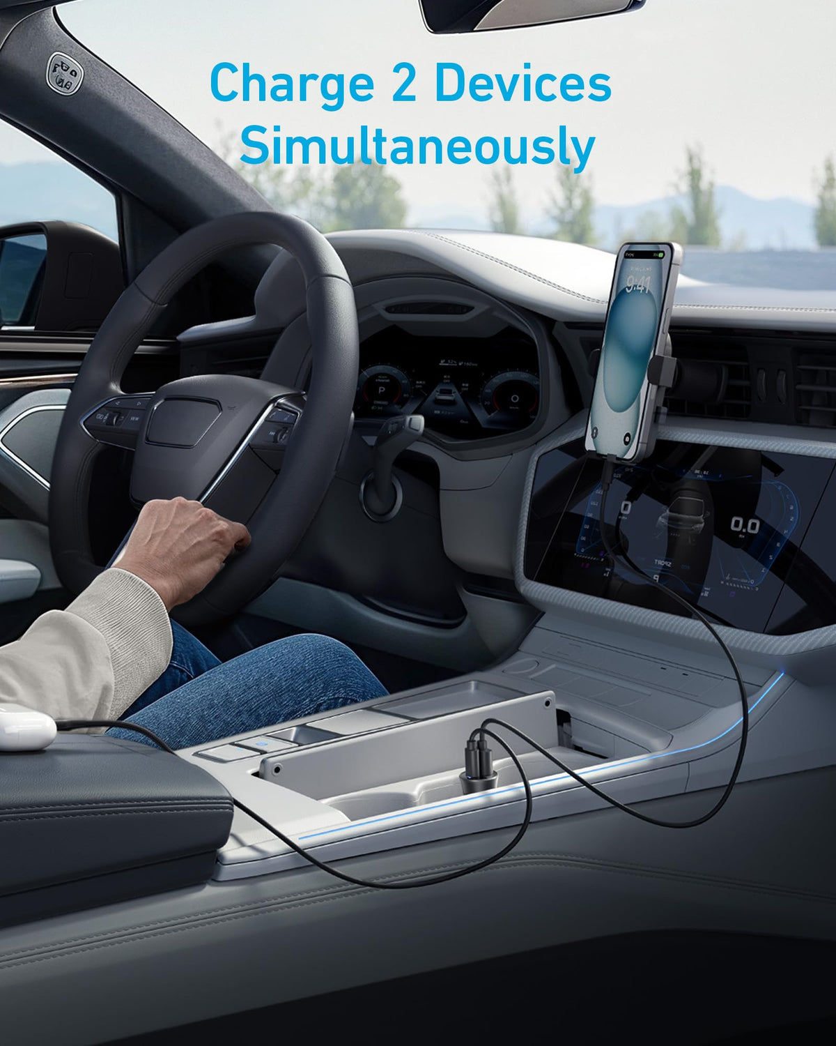 30W 2 Port PowerIQ 3.0 USB C iPhone Car Charger