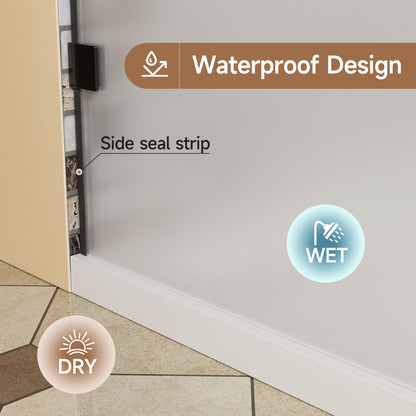 Glass Shower Door (Matte Black - Frosted / 30"W x 72"H - 10mm)