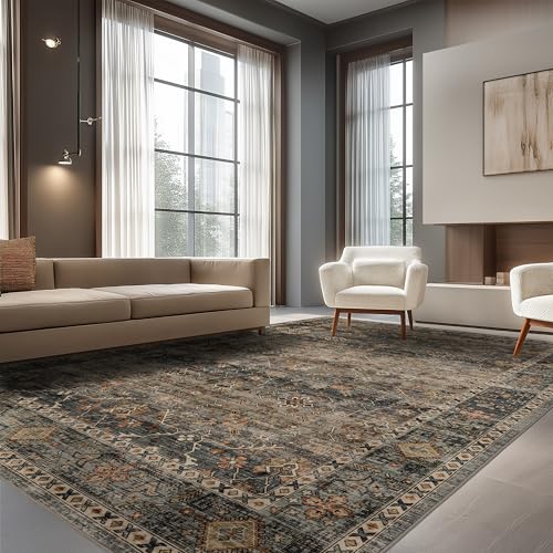 Washable Area Rug 10×14 for Living Room (Camel / 10' x 14' (Rectangular))