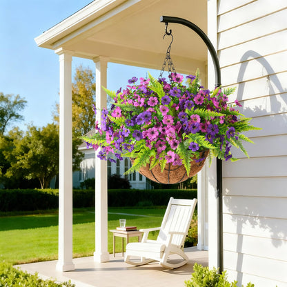 Artificial Flowers for Outdoor Faux Plants Fake Flowers Spring Decor (Light Purple Deep Purple / 12 PCS)