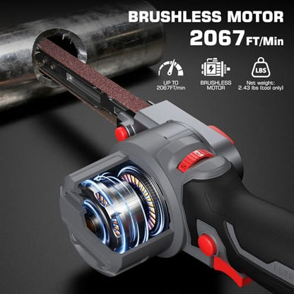 Brushless Cordless Detail Belt Sander Compatible with Milwaukee M18