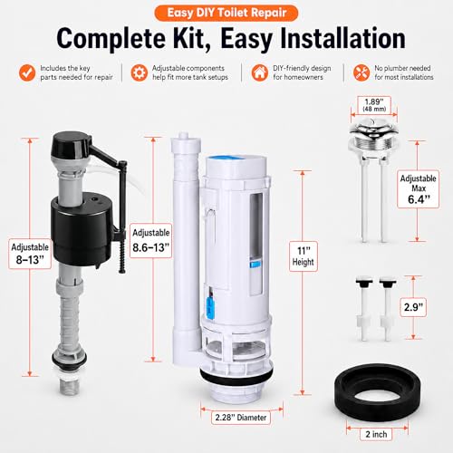 Dual Flush Valve Replacement Kit for 2
