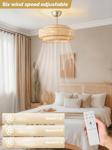20" Boho Ceiling Fan with Light