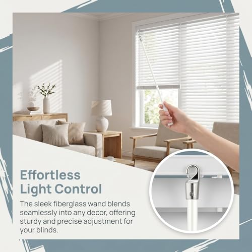 Fiberglass Wands for Blinds Extra Long Blind Wand Extender Blind Wand Replacement with Hook for Window Opener Accessory