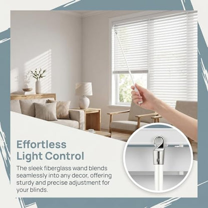 Fiberglass Wands for Blinds Extra Long Blind Wand Extender Blind Wand Replacement with Hook for Window Opener Accessory